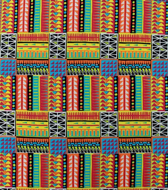 Afro Funk Geometric Super Snuggle Flannel Fabric, , hi-res, image 1
