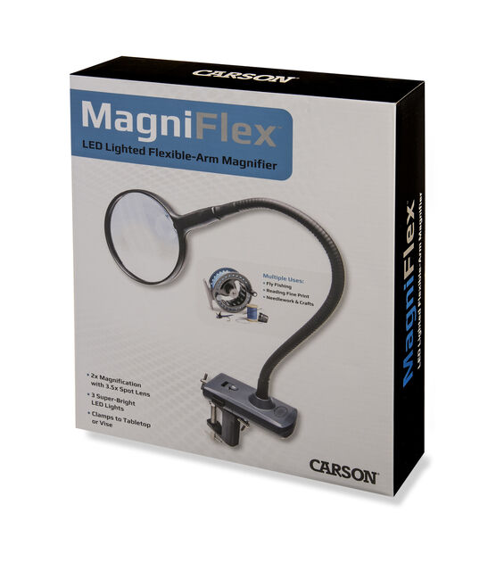 Magnifying Task Lamp, White, 3-Diopter, 45 Ultra Bright LED's