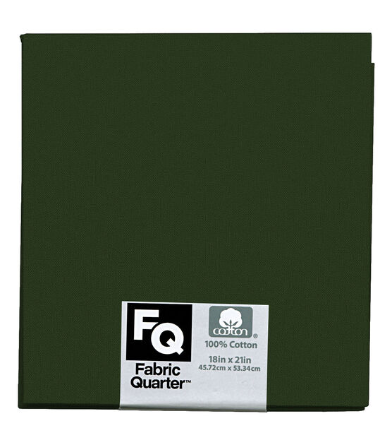Dark Green 1 Piece Cotton Fabric Quarter