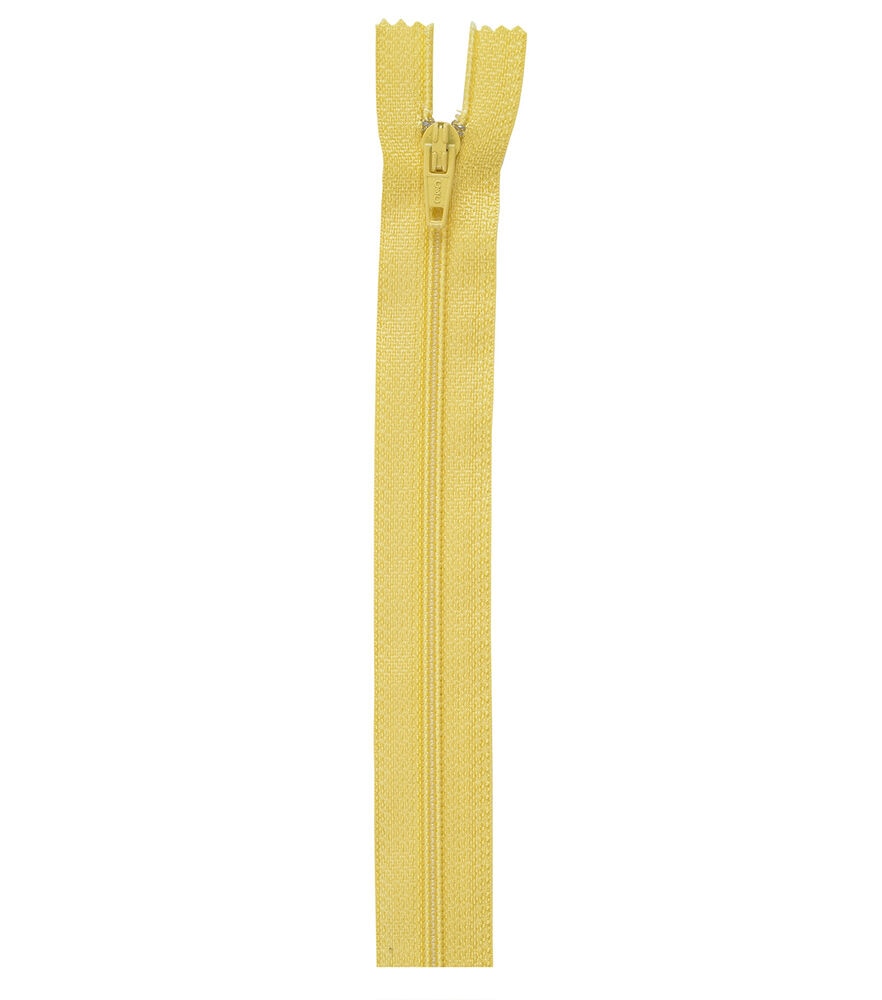 Coats & Clark All Purpose Plastic Zipper 12", Yellow, swatch