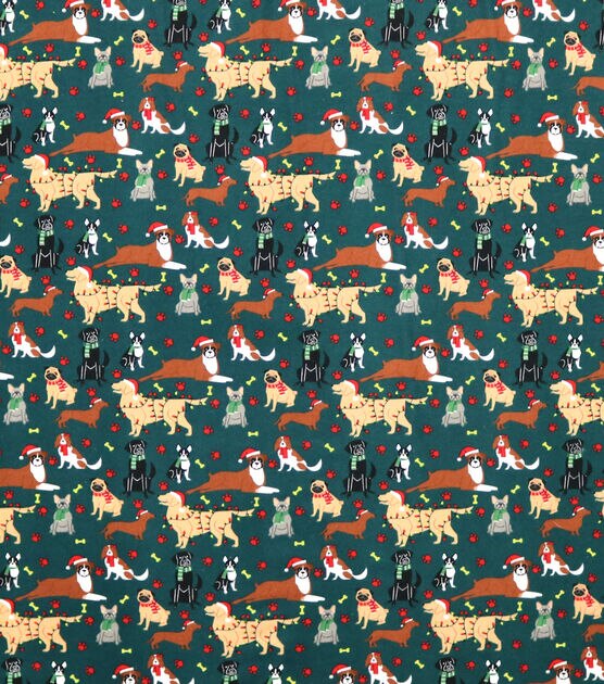 Festive Pups Super Snuggle Christmas Flannel Fabric, , hi-res, image 2