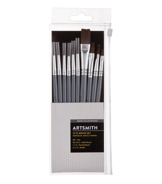 10ct Short Handle Watercolor Brushes by Artsmith
