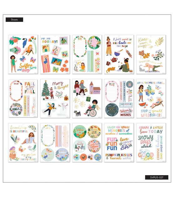 Happy Planner 105pc Love Every Season 30 Sheet Large Value Pack Stickers, , hi-res, image 3