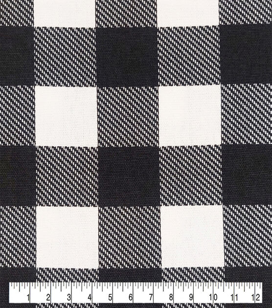 Black White Buffalo Check Cotton Canvas Home Decor Fabric, , hi-res, image 3