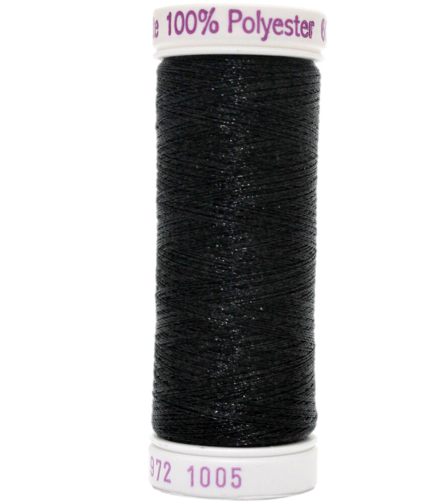 Sulky 440yd Polylite 60wt Thread, 1005 Black, swatch