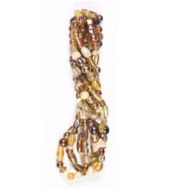 14" Light Brown Multi Strand Glass Beads by hildie & jo, , hi-res, image 3