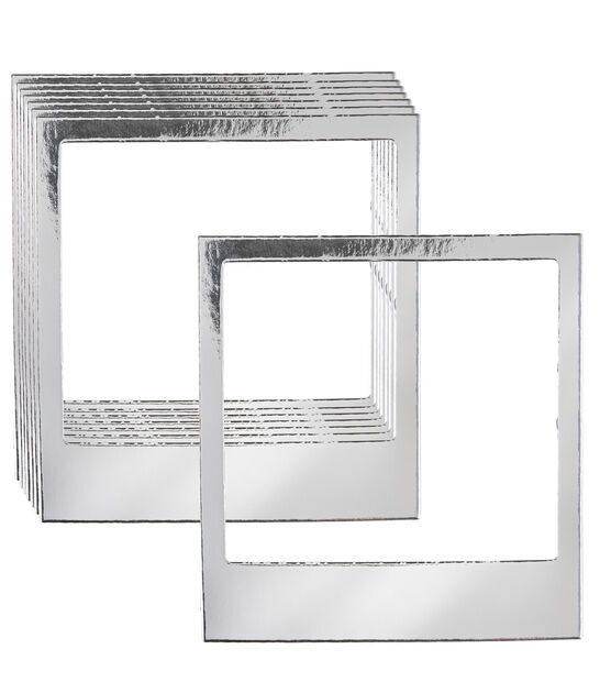 8pk Silver Foil Die Cut Cardstock Photo Frames by Park Lane, , hi-res, image 2