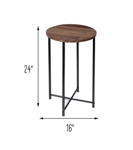 Honey Can Do Round Side Table With Patterend Base, , hi-res, image 8