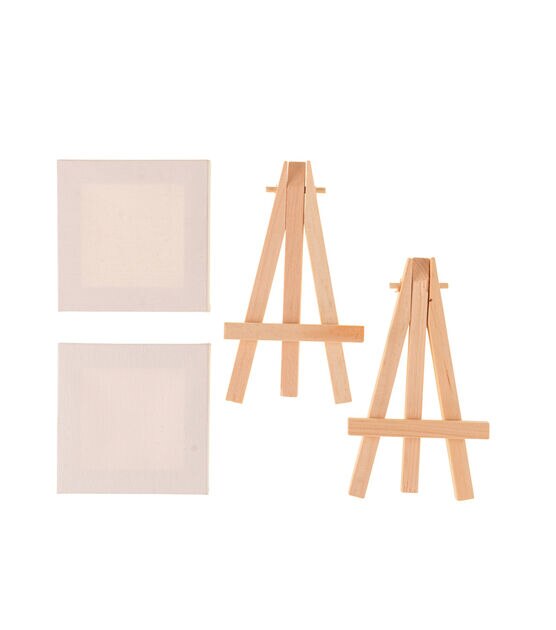 Hello, Artist! Party Pack Mini Canvas With Easel 4pc, , hi-res, image 7
