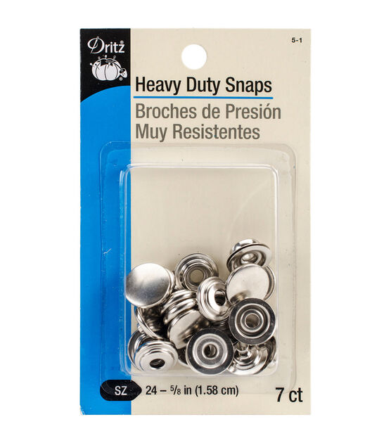 Dritz 5/8" Heavy Duty Snaps, 7 Sets, Black, , hi-res, image 1