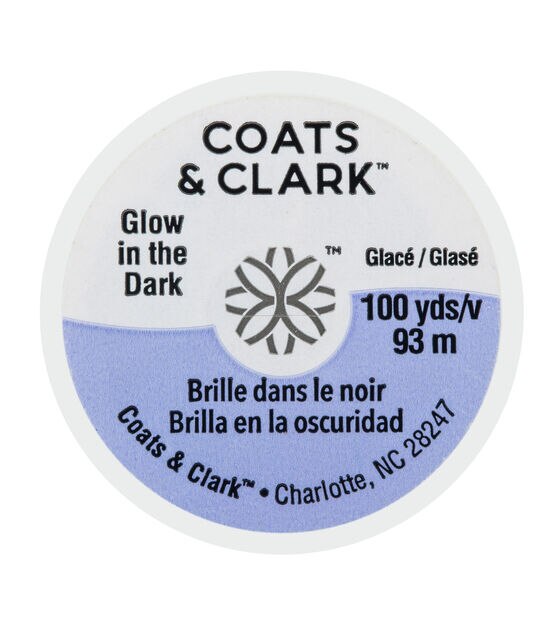 Coats Glow in The Dark Machine Embroidery Thread 100yd White