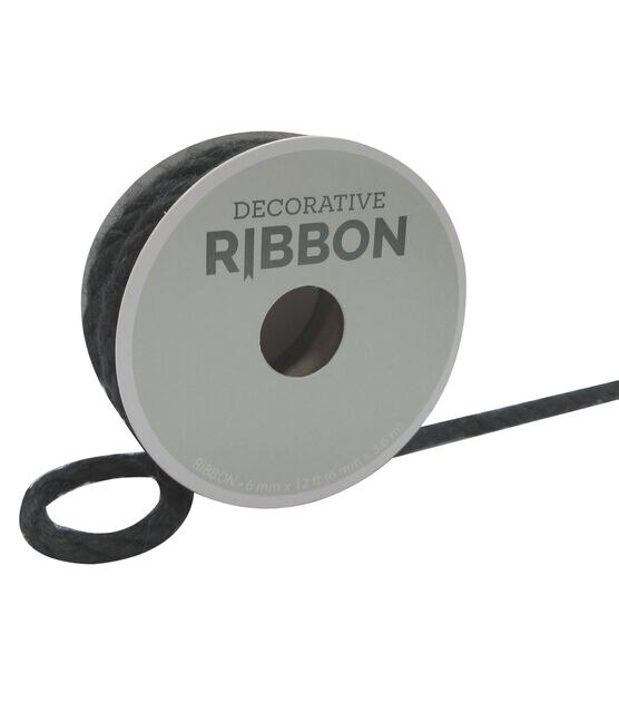 Decorative Ribbon 6mmx12' Narrow Cord Black