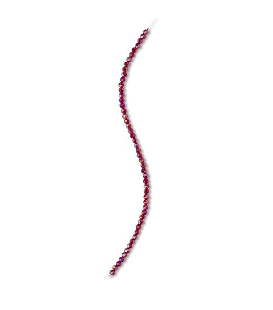 7" x 4mm Burgundy Faceted Glass Bead Strand by hildie & jo, , hi-res, image 2
