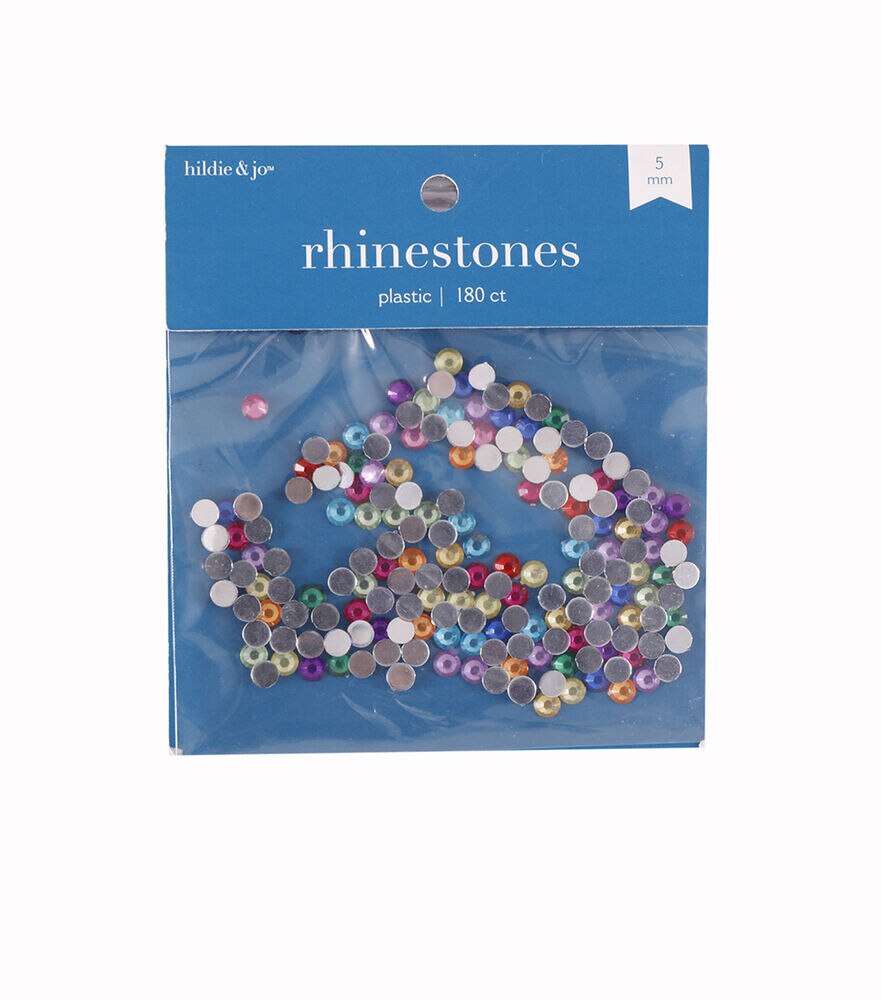 Darice 5mm Round Acrylic Rhinestones 180pk, Multi, swatch