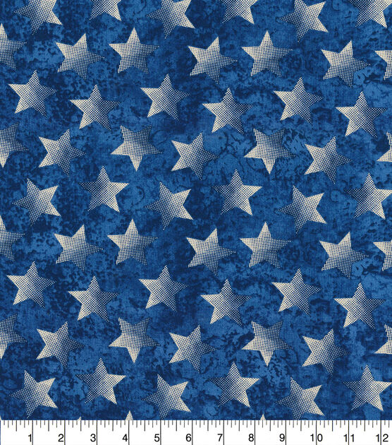 Fabric Traditions Blue Pattern Trapped Stars Patriotic Cotton Fabric