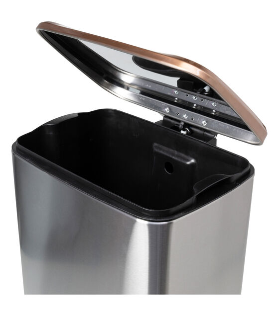 Honey Can Do 13.5" x 24" Rose Gold Stainless Steel Step Trash Cans 2ct, , hi-res, image 11