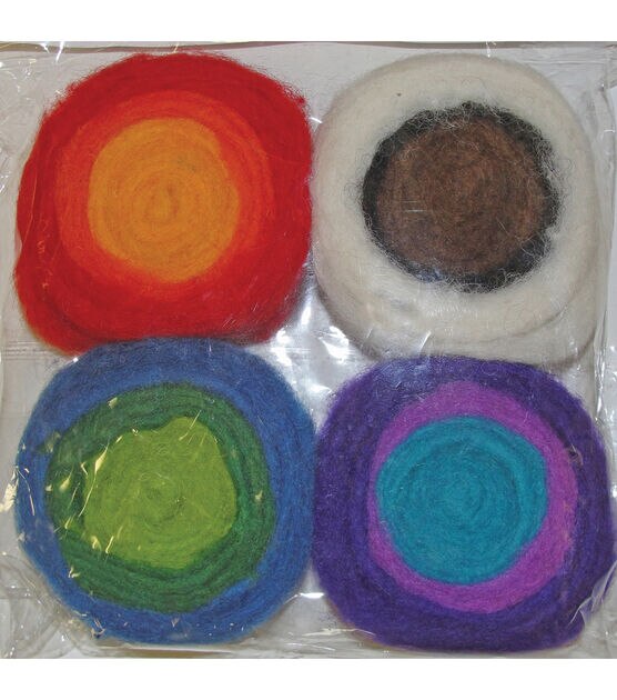 Feltworks Multicolor Needle Felting Wool Roving Rolls