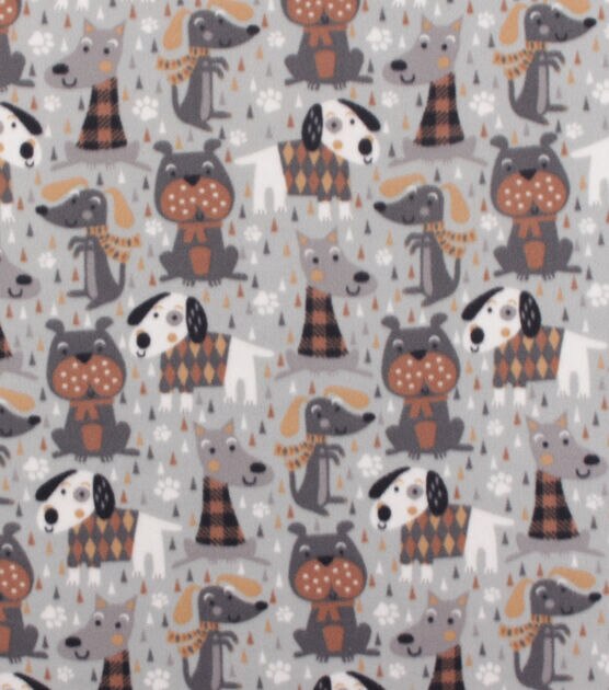 Sweater Dogs Blizzard Fleece Fabric, , hi-res, image 2