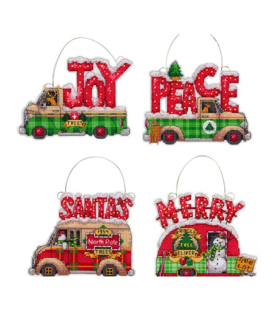 Dimensions Counted Cross Stitch Ornament Kit Set of 4-Christmas