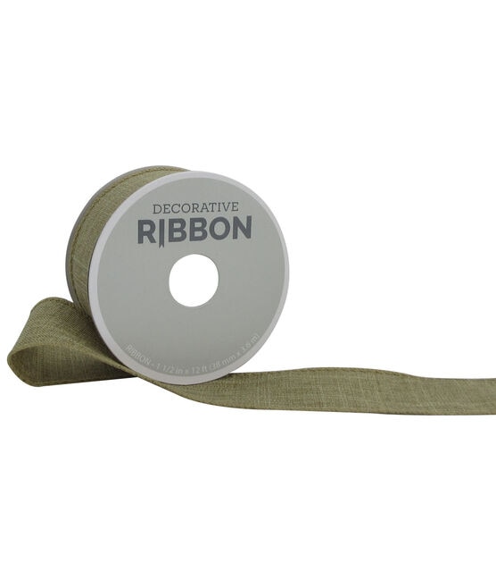 Decorative Ribbon 1.5 Solid Linen Ribbon Natural