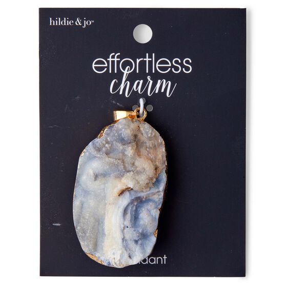 Druzy Agate Pendant With Gold Edge by hildie & jo