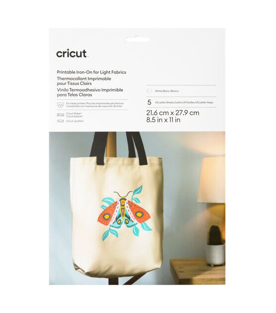 Cricut 8.5" x 11" Transparent Printable Light Fabrics Iron On 5ct