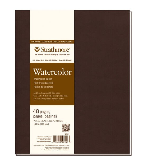 Strathmore Soft Cover Watercolor Journal Book With 48 Pages 7.75''x9.75''