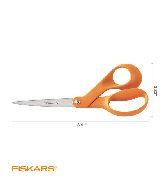 Fiskars 8in Bent Original Orange-Handled Scissors, , hi-res, image 5