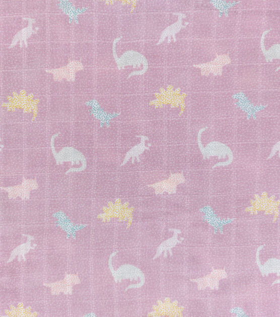 Cute Dinos on Purple Swaddle Nursery Fabric by Lil' POP!