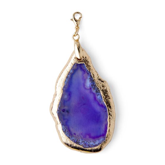 Gold Pendant With Purple Stone by hildie & jo, , hi-res, image 2
