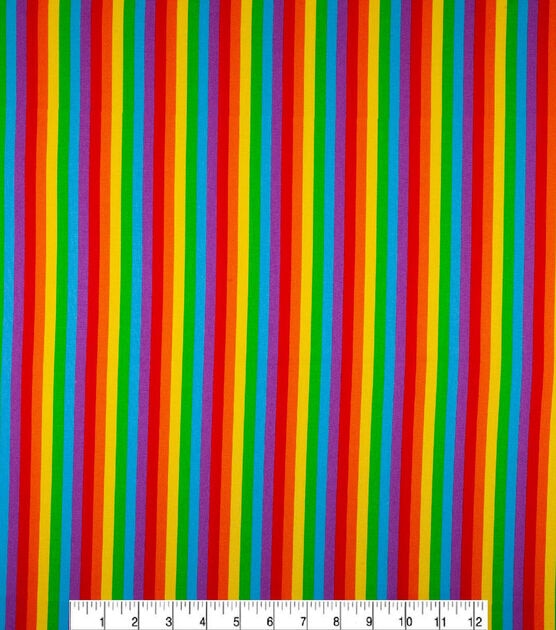 Novelty Cotton Fabric Rainbow Stripe, , hi-res, image 2