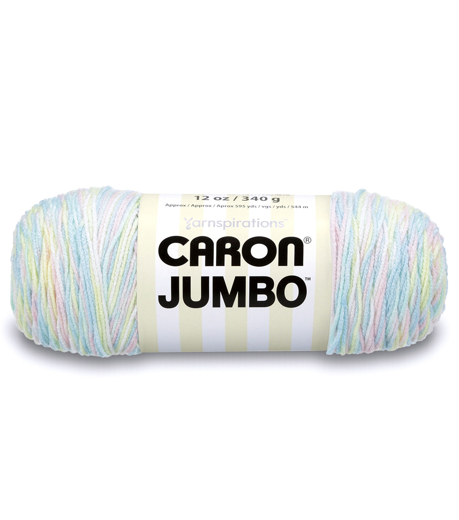 Caron Jumbo Print 595yds Worsted Acrylic Yarn, Baby Rainbow, hi-res