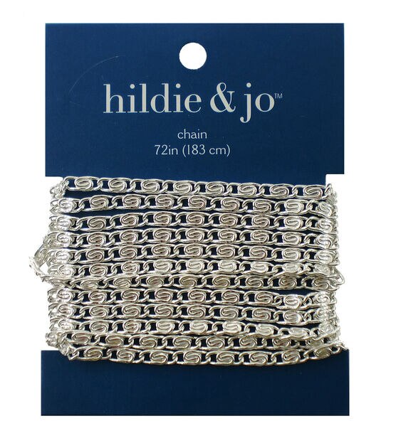 72" Silver Press Wire Cable Chain by hildie & jo