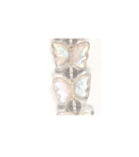 7" Clear Butterfly Glass Strung Beads by hildie & jo, , hi-res, image 2