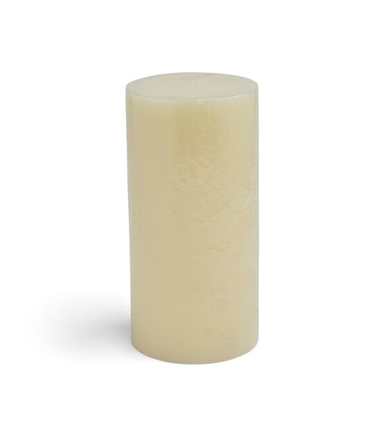 4" x 8" Ivory Poured Unscented Pillar Candle by Hudson 43