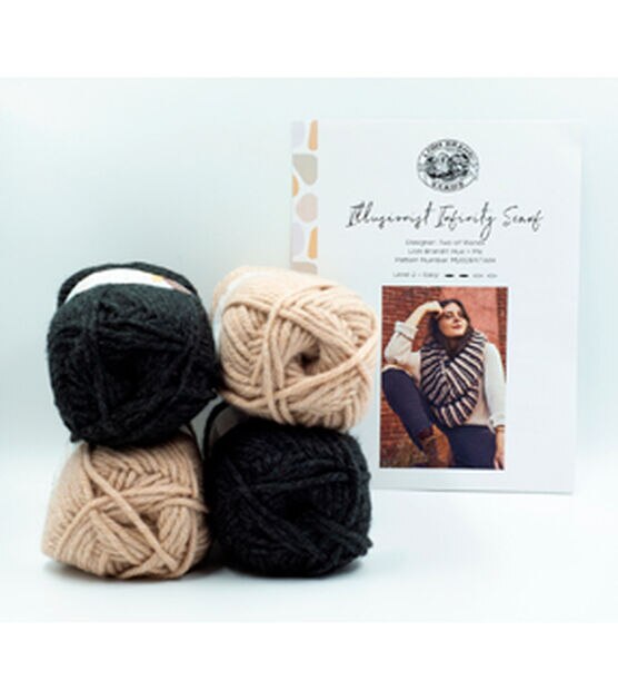 Lion Brand Illusionist Infinity Scarf  Knit Hue + Me Yarn Bundle Box