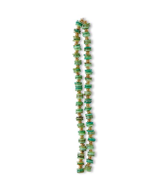 14" Green Shell Strung Beads by hildie & jo, , hi-res, image 2