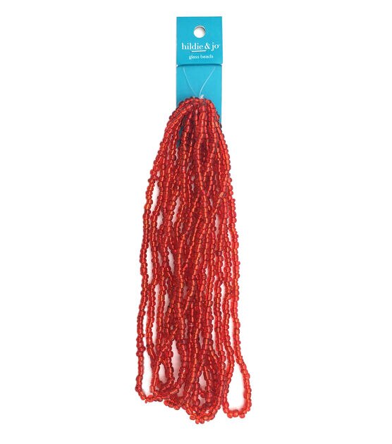 14" Red Glass Seed Bead Strands 12pk by hildie & jo