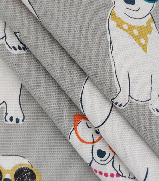 Dogs with Glasses Cotton Canvas Fabric, , hi-res, image 2
