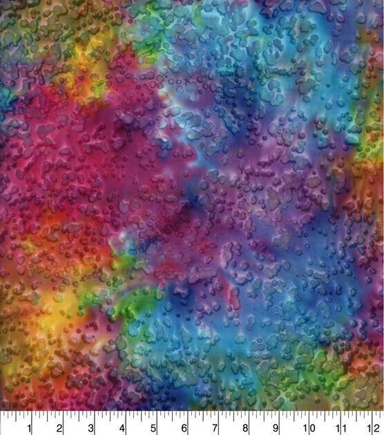 Indonesian Batik Cotton Fabric Rainbow Dew Drops, , hi-res, image 2