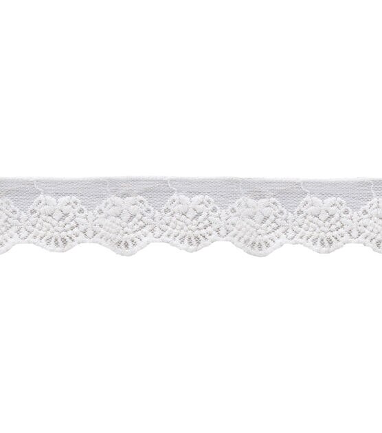 Wrights Embroidered Mesh Trim Ivory