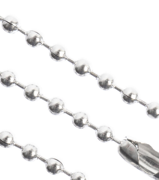John Bead Stainless Steel Ball Chain 1m 2.4mm w/Connector, , hi-res, image 2