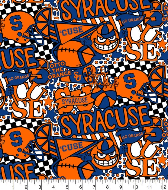 Syracuse University Orange Cotton Fabric Pop Art