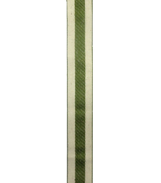 Save the Date Decorative Ribbon 1.5''x12' Green Stripe on Ivory, , hi-res, image 2