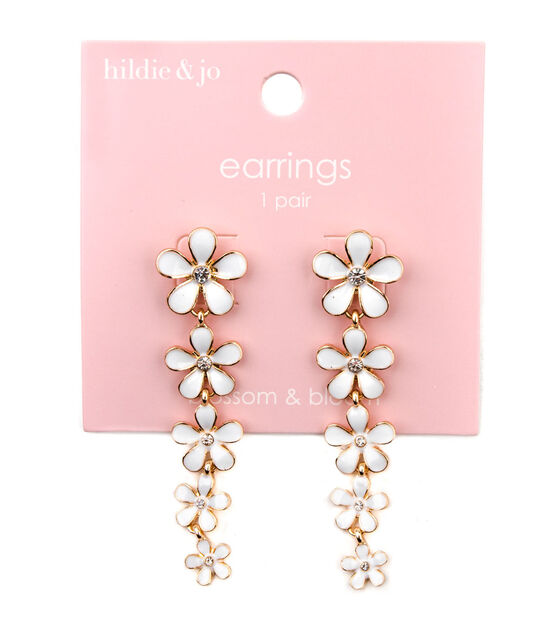 2" Spring Crystal Enamel Flower Drop Earrings by hildie & jo