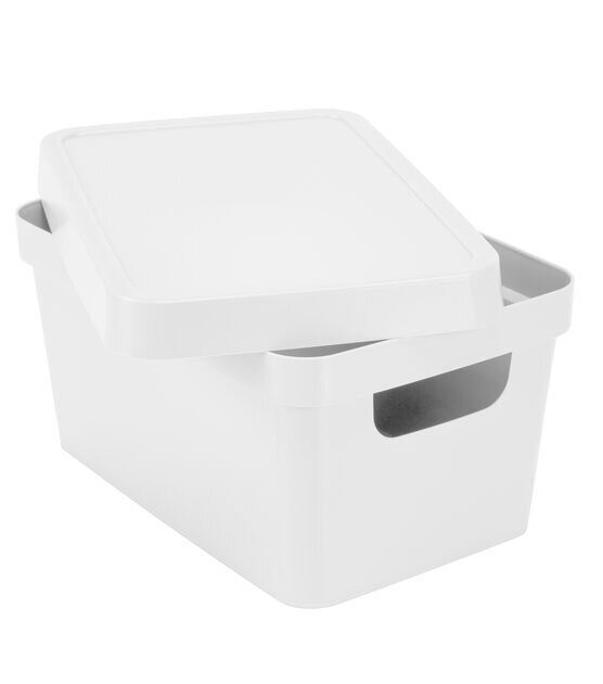 Simplify 10" White Vinto Storage Box With Lid, , hi-res, image 8