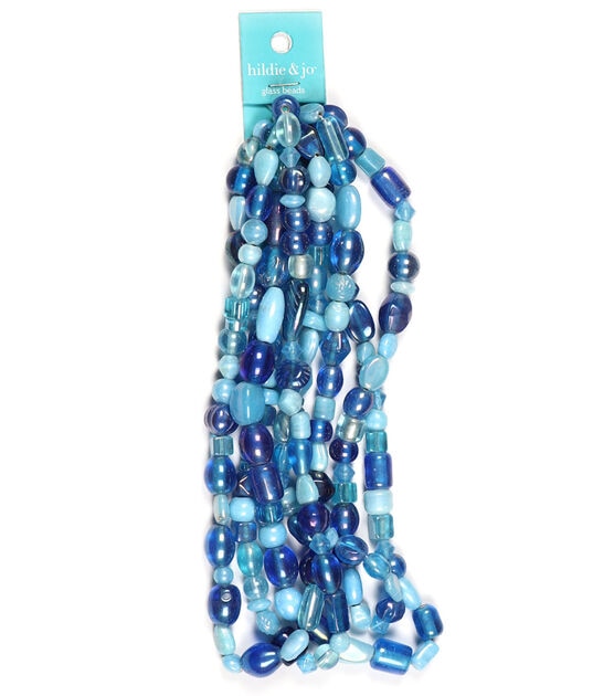 14" Blue Multi Strand Glass Beads by hildie & jo