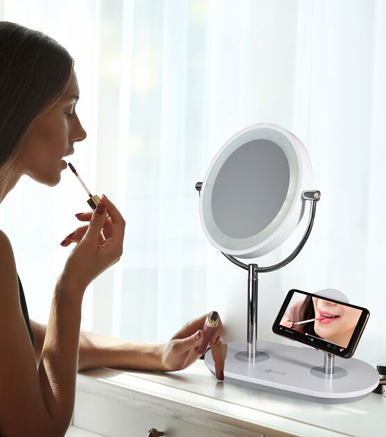 OttLite 16" LED Makeup Mirror With USB & Wireless Charging Stand, , hi-res, image 7