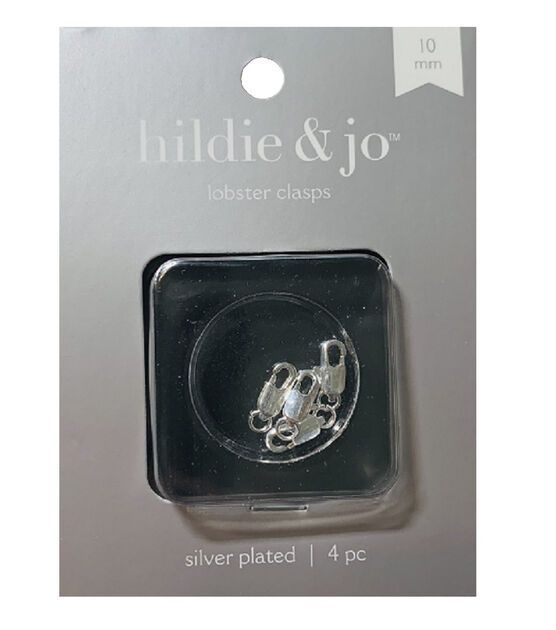10mm Sterling Silver Plated Lobster Clasps 4pk by hildie & jo