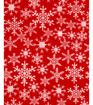 Printed Cotton Quilt Fabric By The Yard Pre Cut Joann Christmas Cotton Fabric Snowflakes Red